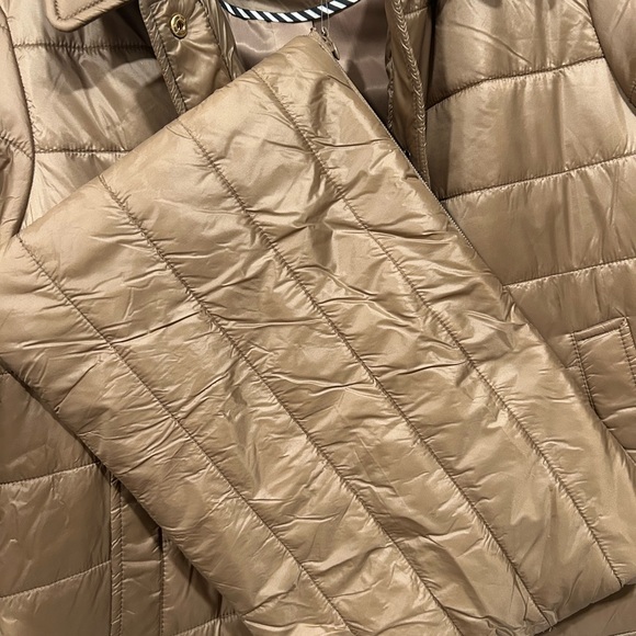 Kate Spade Camel Quilted Puffer Jacket NWT Large Lightweight Snap Front Coat - Picture 6 of 9